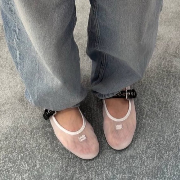 Miu Miu Shoes - MIU MIU Mesh Fabric Ballerina Flats White 38 BNIB SOLD OUT